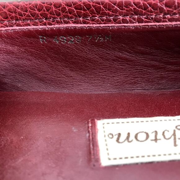 BRIGHTON Klee Leather Slip On Loafer W's 7.5 Burgundy Retro Classic Made Brazil - Picture 11 of 13